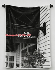 Coach New York Storefront Print Flannel Fleece Throw Blanket C069